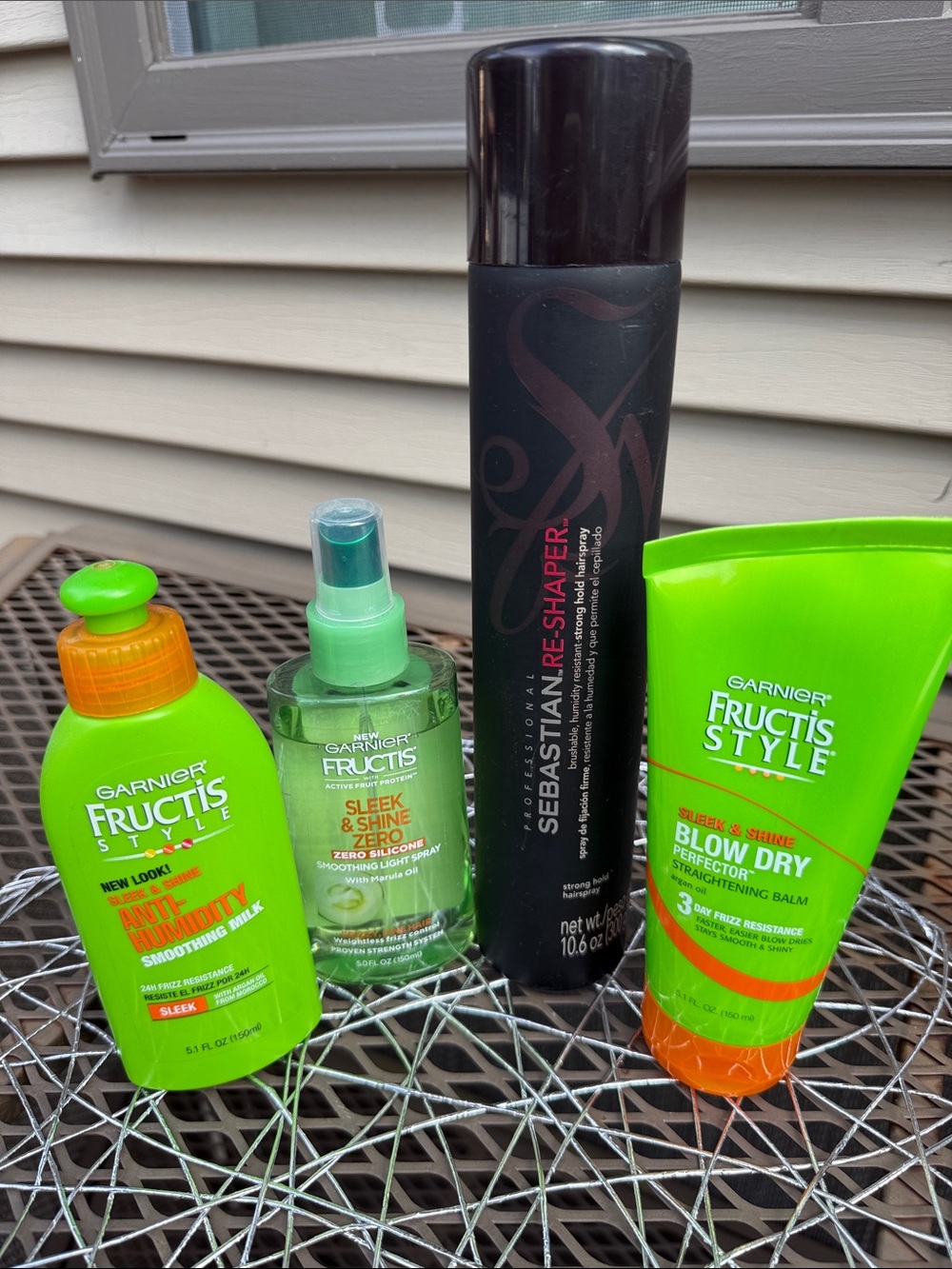 Set of 4 - Sebastian Re-Shape Hairspray & Garnier Fructis Style Hair Smoothing